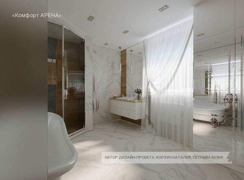 Дизайн ванной комнаты в стиле современной классики